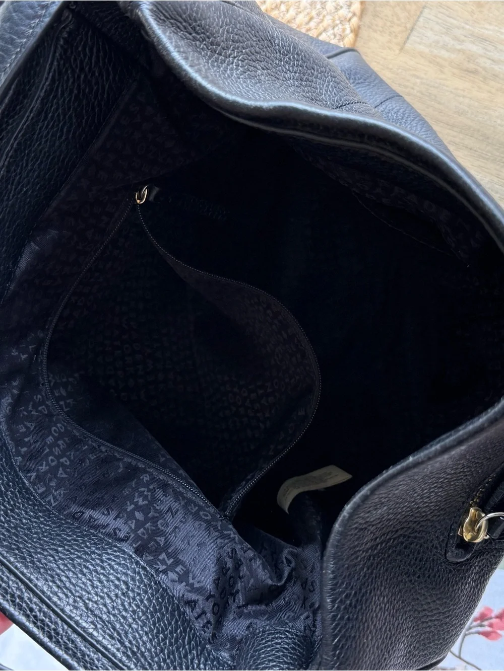 kate spade Black Pebbled Leather Tassel Shoulder Bag